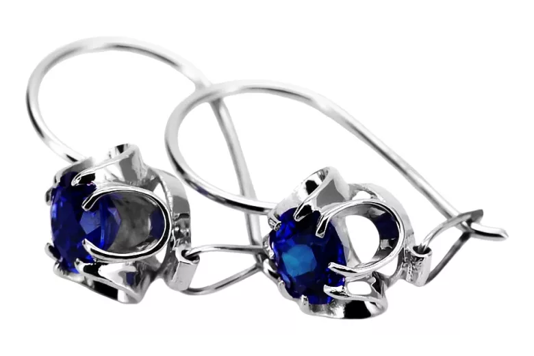 Silver 925 sapphire earrings vec035s Vintage