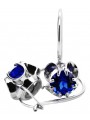 Silver 925 sapphire earrings vec035s Vintage