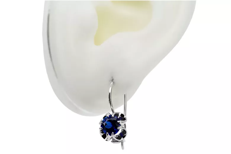 Silver 925 sapphire earrings vec035s Vintage