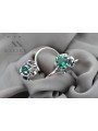 Boucles d'oreilles argent 925 émeraude vec035s Vintage