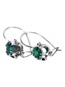 Boucles d'oreilles argent 925 émeraude vec035s Vintage