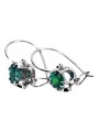 Silver 925 emerald earrings vec035s Vintage