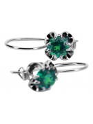 Silver 925 emerald earrings vec035s Vintage