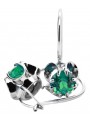 Silver 925 emerald earrings vec035s Vintage