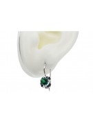 Silver 925 emerald earrings vec035s Vintage