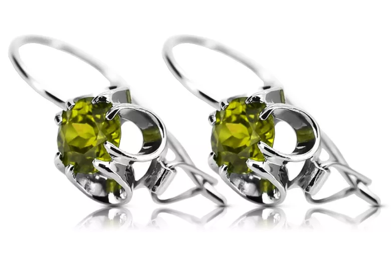 Silver 925 peridot earrings vec035s Vintage