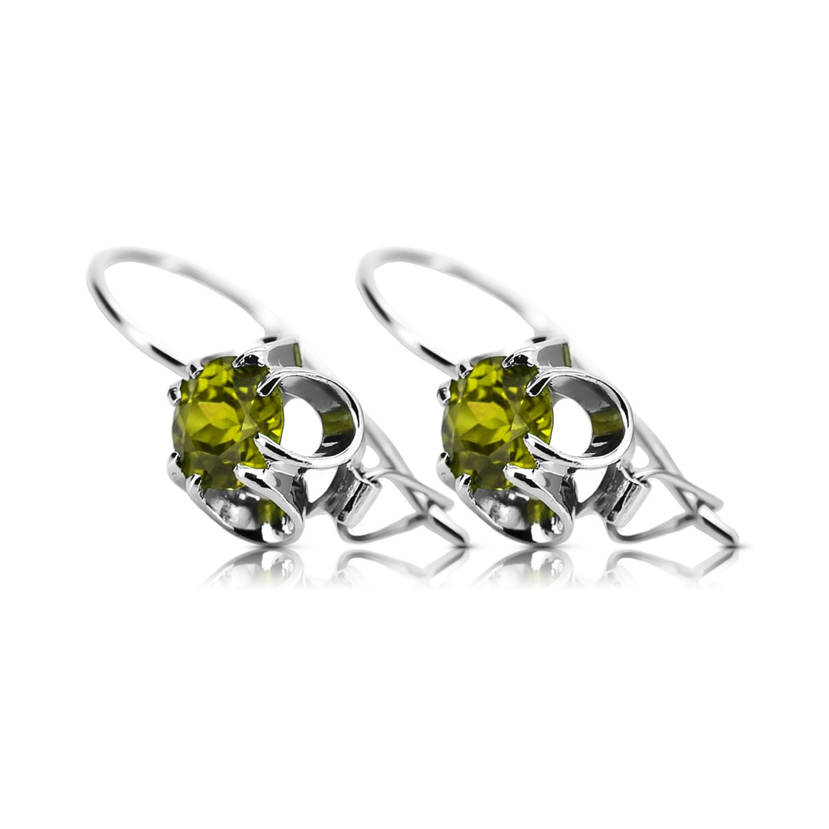 Boucles d'oreilles péridot argent 925 vec035s Vintage