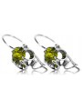 Silber 925 Peridot-Ohrringe vec035s Vintage