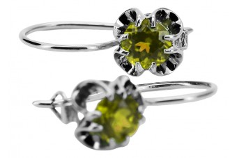 Pendientes plata 925 peridoto vec035s Vintage