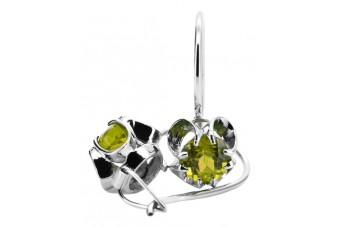 Pendientes plata 925 peridoto vec035s Vintage