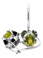 Silber 925 Peridot-Ohrringe vec035s Vintage