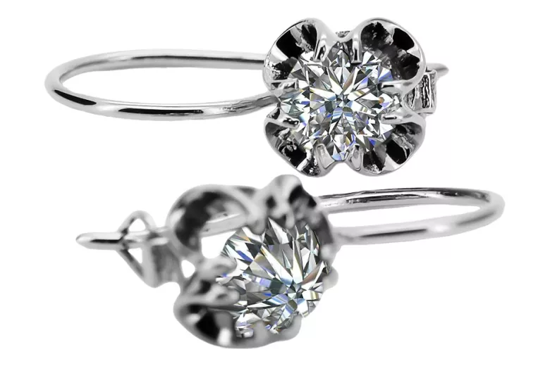 Boucles d'oreilles argent 925 zircon vec035s Vintage