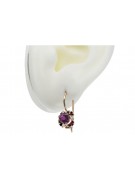 Silver rose gold plated 925 amethyst earrings vec035rp Vintage