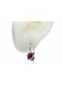 Silver rose gold plated 925 ruby earrings vec035rp Vintage