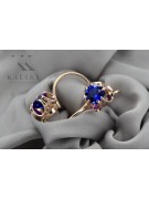 Silver rose gold plated 925 sapphire earrings vec035rp Vintage