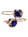 Silver rose gold plated 925 sapphire earrings vec035rp Vintage