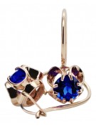 Silver rose gold plated 925 sapphire earrings vec035rp Vintage