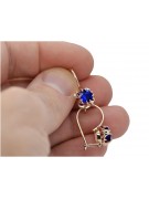 Silver rose gold plated 925 sapphire earrings vec035rp Vintage