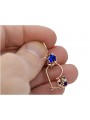 Silver rose gold plated 925 sapphire earrings vec035rp Vintage