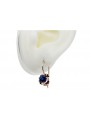 Silver rose gold plated 925 sapphire earrings vec035rp Vintage