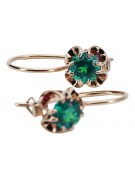 Silver rose gold plated 925 emerald earrings vec035rp Vintage