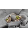 Silver rose gold plated 925 peridot earrings vec035rp Vintage