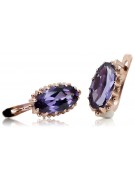 Exquisite Original 14K Rose Gold and Alexandrite Earrings vec174