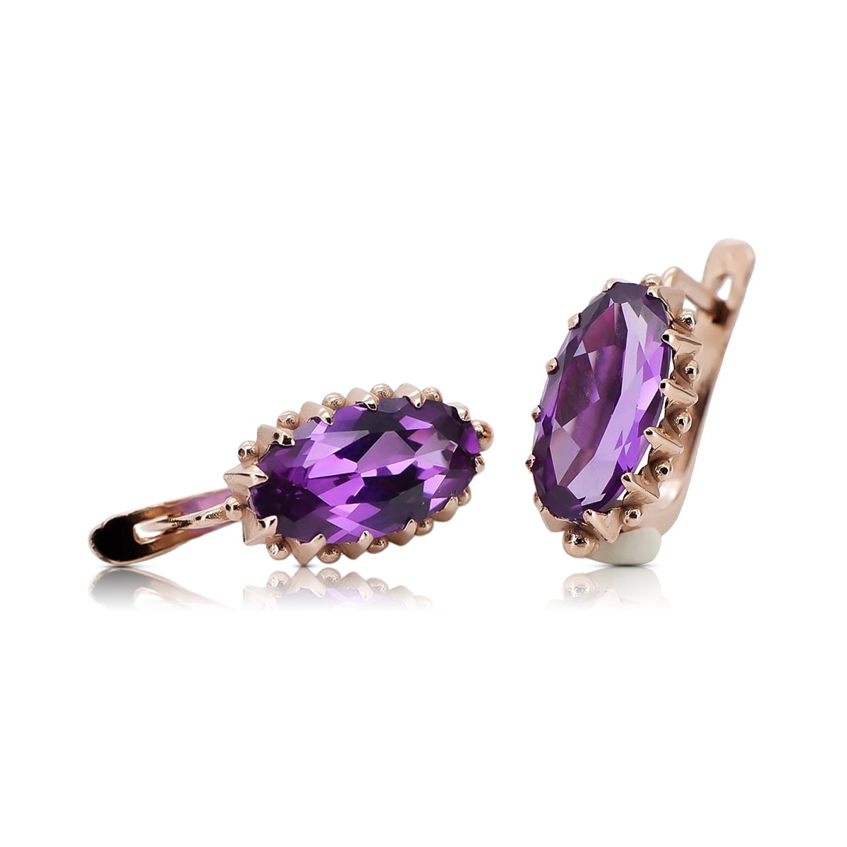 Exquisites 14 Karat Rose Pink Gold Amethyst Schmuckstück vec174 Vintage