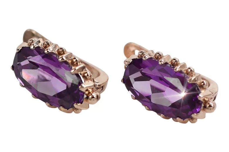 Exquisites 14 Karat Rose Pink Gold Amethyst Schmuckstück vec174 Vintage