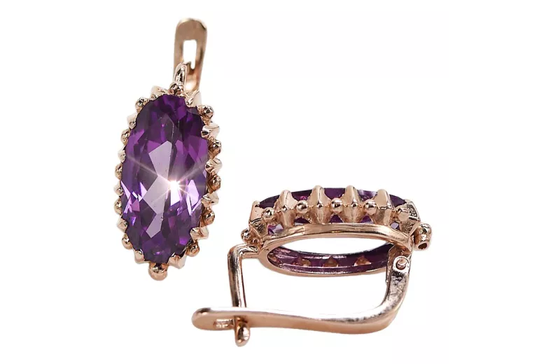 Exquisites 14 Karat Rose Pink Gold Amethyst Schmuckstück vec174 Vintage