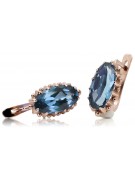 "Classic Aquamarine 14K Rose Gold Earrings, Original Vintage vec174" Vintage