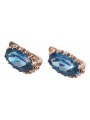 "Boucles d'oreilles aigue-marine d'origine dans un cadre en or rose 14 carats vec174" Vintage