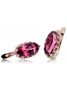 Vintage Inspired 14K Rose Gold Ruby Earrings - A Timeless Classic vec174