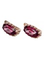 "Boucles d'oreilles vec174 en Or rose 14 carats et Rubis, style vintage" Vintage