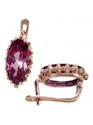 Vintage Inspired 14K Rose Gold Ruby Earrings - A Timeless Classic vec174