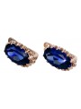 "Elegantly Crafted 14K Rose Pink Gold and Sapphire Earrings vec174" Vintage