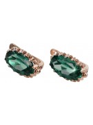 Vintage Original 14K Rose Gold Emerald Earrings. vec174