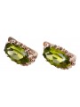 Vintage Original 14K Rose Pink Gold Earrings with Peridot Detailing vec174