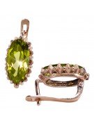 14k Roségold Peridot Ohrringe im Retro-Stil - vec174 Vintage