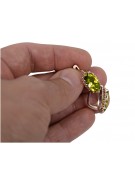 14k Roségold Peridot Ohrringe im Retro-Stil - vec174 Vintage