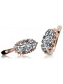 "Original Vintage Zircon Encrusted 14K Rose Gold Hoop Earrings vec174" Vintage