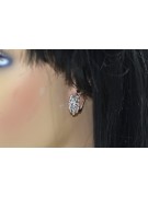 "Original Vintage Zircon Encrusted 14K Rose Gold Hoop Earrings vec174" Vintage