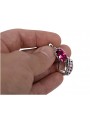 Silver 925 Vintage ruby earrings vec174s