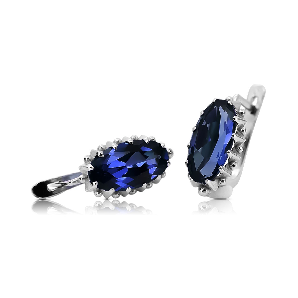 Silver 925 Vintage sapphire earrings vec174s