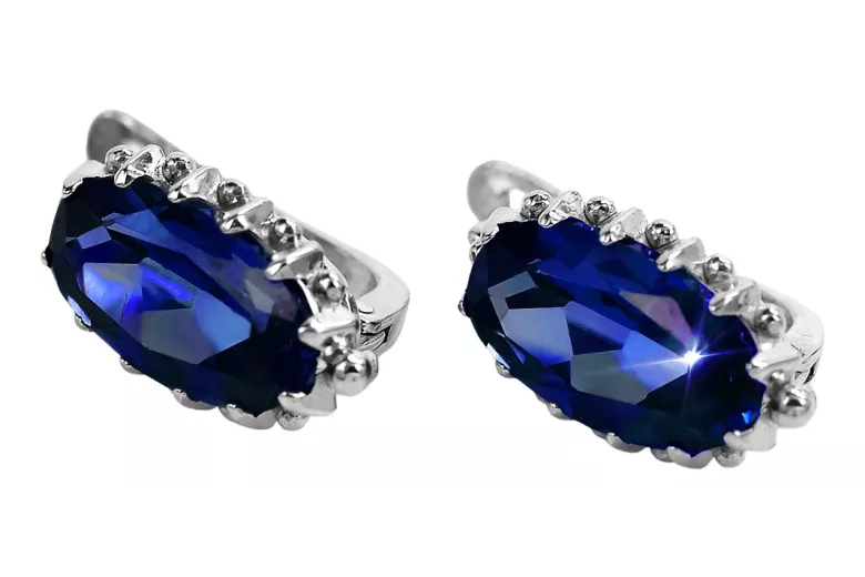 Silver 925 Vintage sapphire earrings vec174s