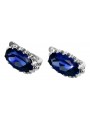 Boucles d'oreilles saphir Vintage argent 925 vec174s