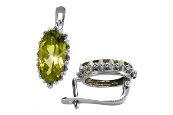 Silber 925 Vintage Peridot-Ohrringe vec174s