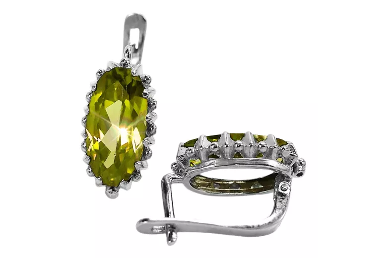 Pendientes vintage peridoto plata 925 vec174s