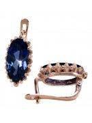 Vintage silver rose gold plated 925 sapphire earrings vec174rp