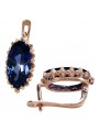 Vintage silver rose gold plated 925 sapphire earrings vec174rp